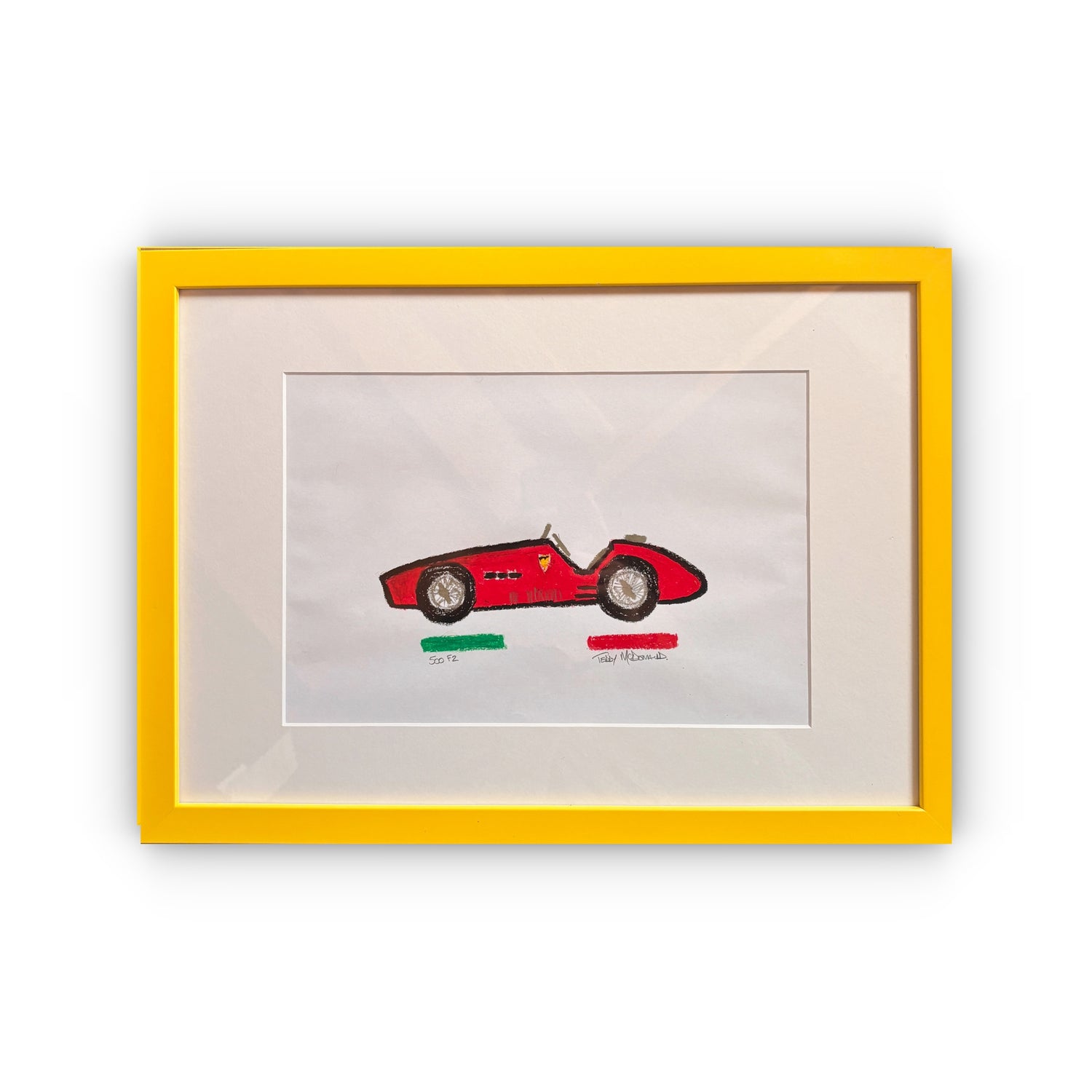 Ferrari 522 F2 unique original art drawing by TEDDY McDONALD