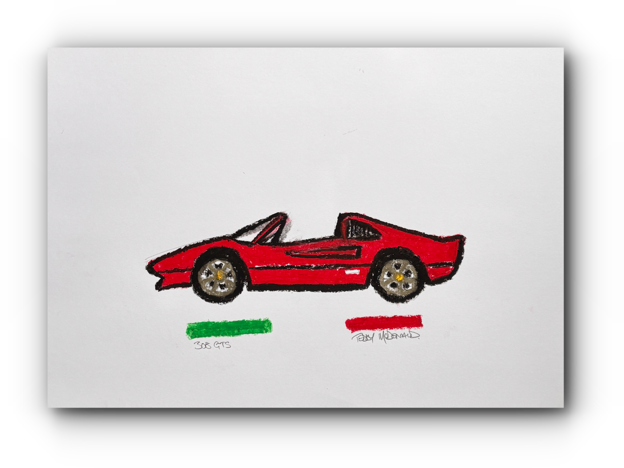 Ferrari 308 GTS - Open Edition A2 Print