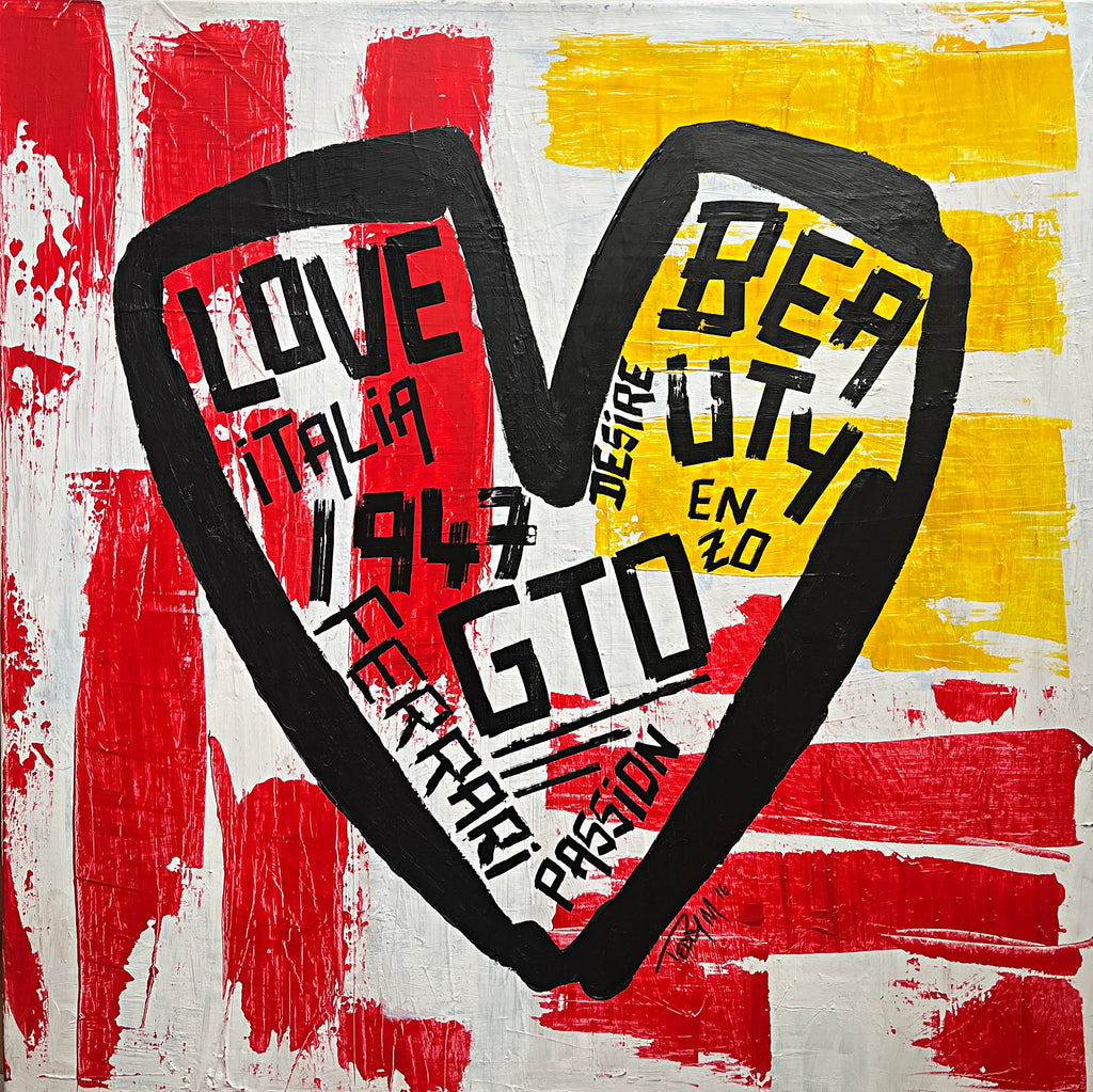 Ferrari Heart - unique & original contemporary fine art painting on canvas