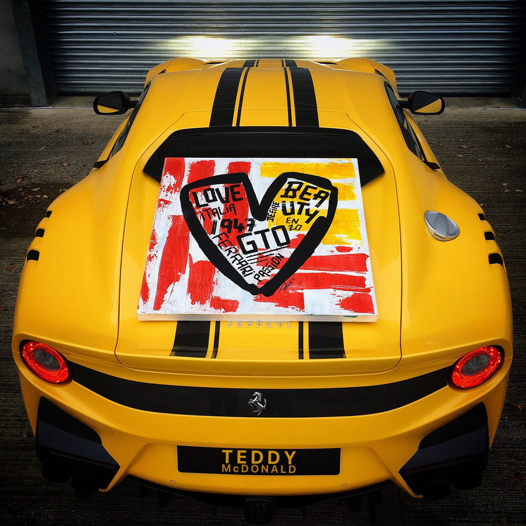 Ferrari Heart - unique & original contemporary fine art painting on canvas