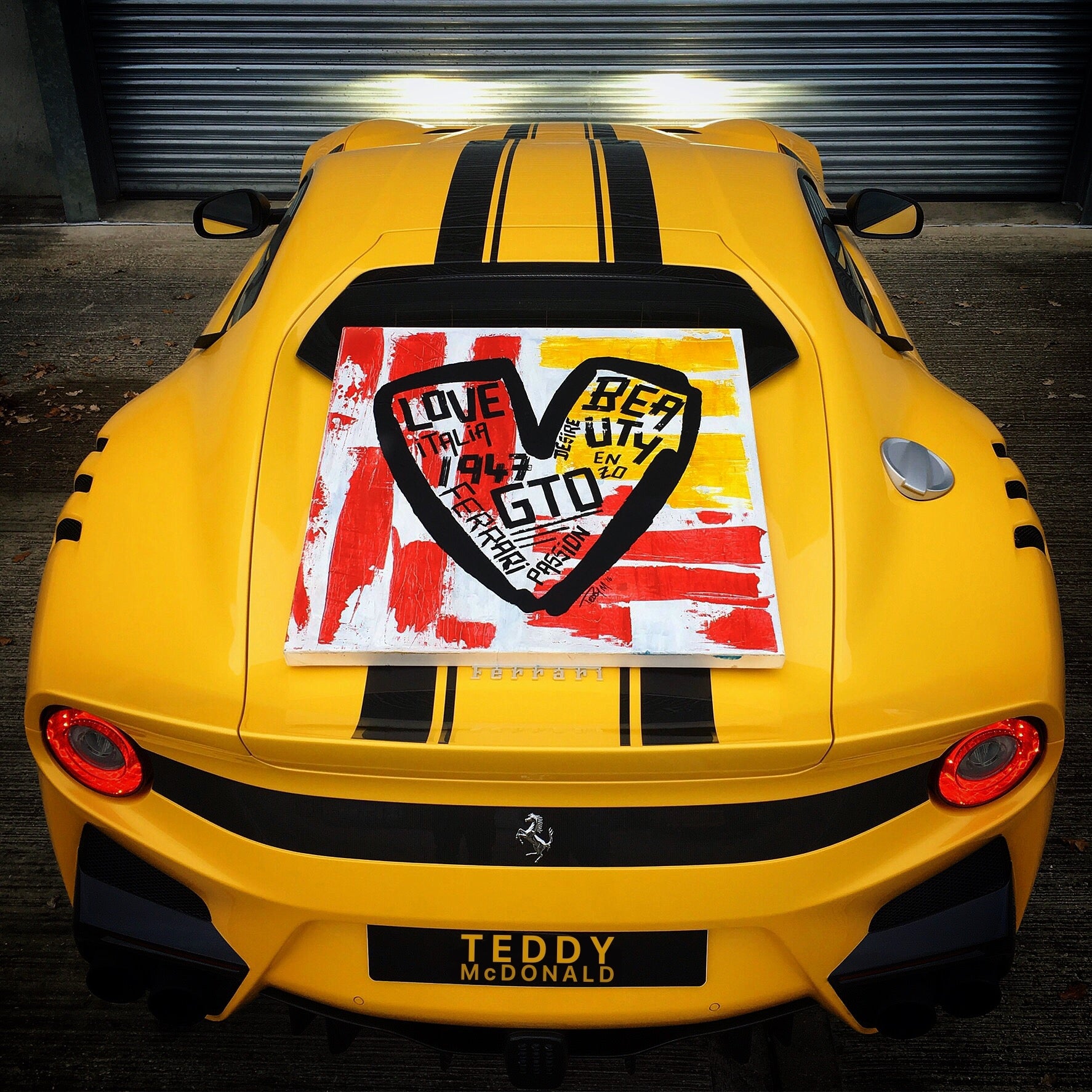 Ferrari Heart - unique & original contemporary fine art painting on canvas