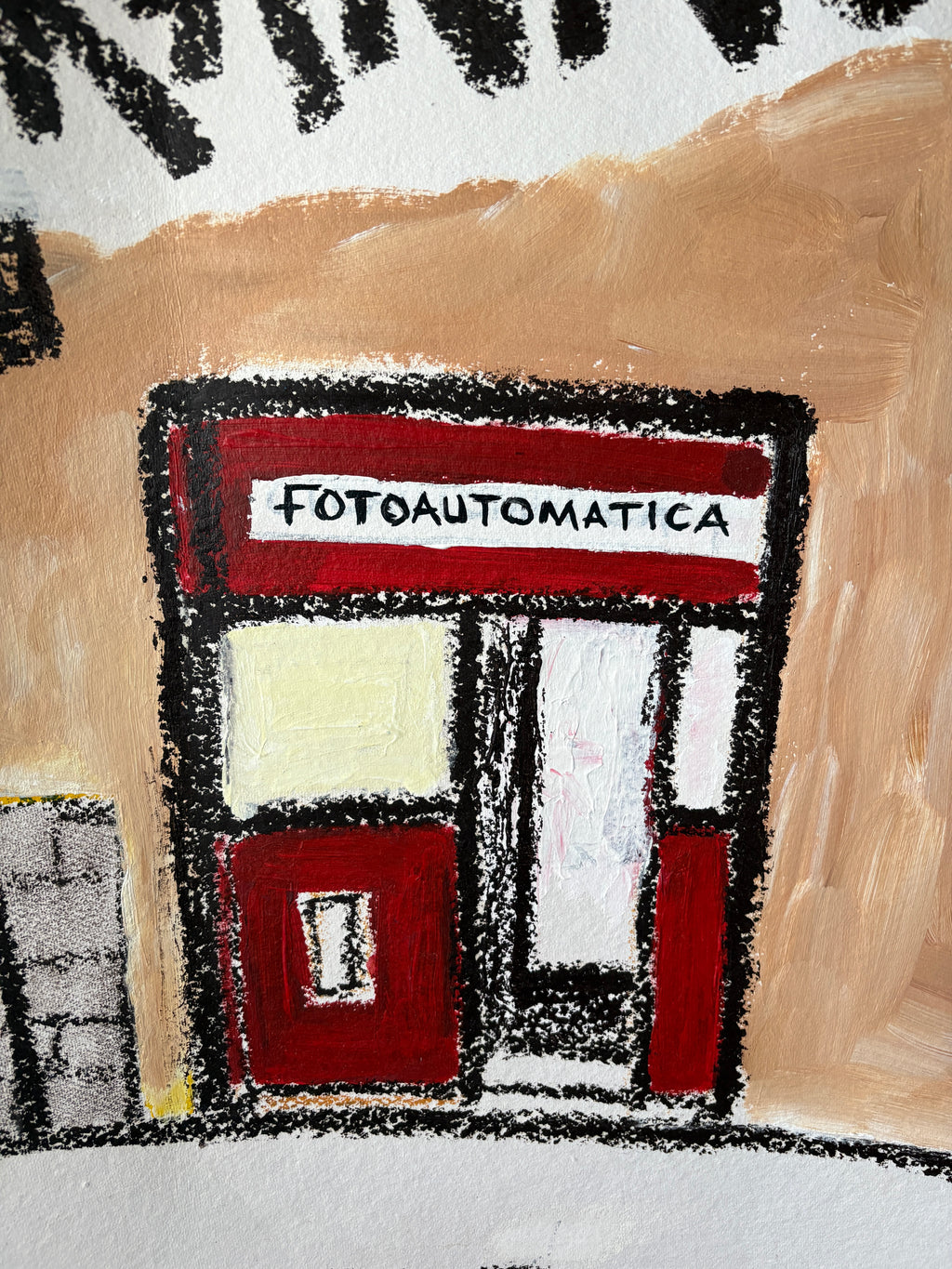 “Oltrarno” Fotoautomatica Florence, Firenze Italy - unique & original fine art painting on paper