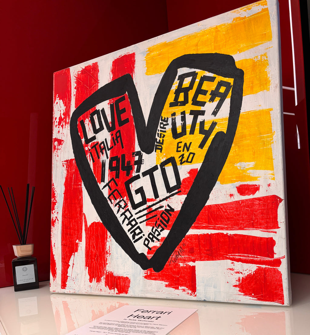 Ferrari Heart - unique & original contemporary fine art painting on canvas