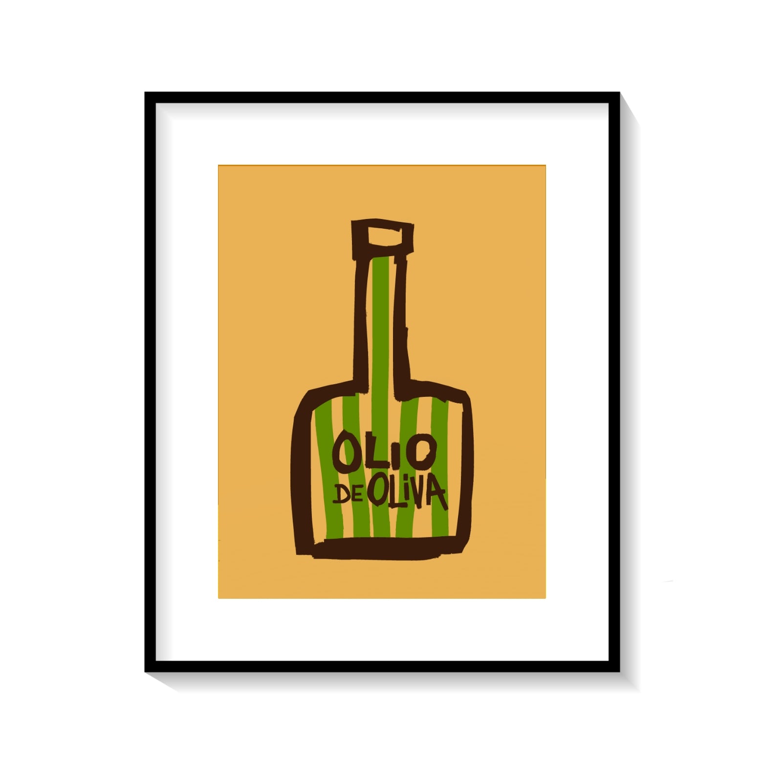 Olio De Oliva [Olive Oil Bottle] Italy - Limited Edition Contemporary Fine Art Print, framed 1/15