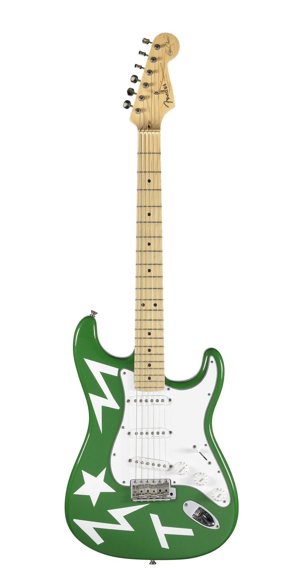 Green T Fender Stratocaster played by Ed Sheeran multiply world tour thinking out loud created by artist Teddy McDonald