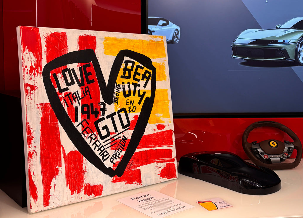 Ferrari Heart - unique & original contemporary fine art painting on canvas